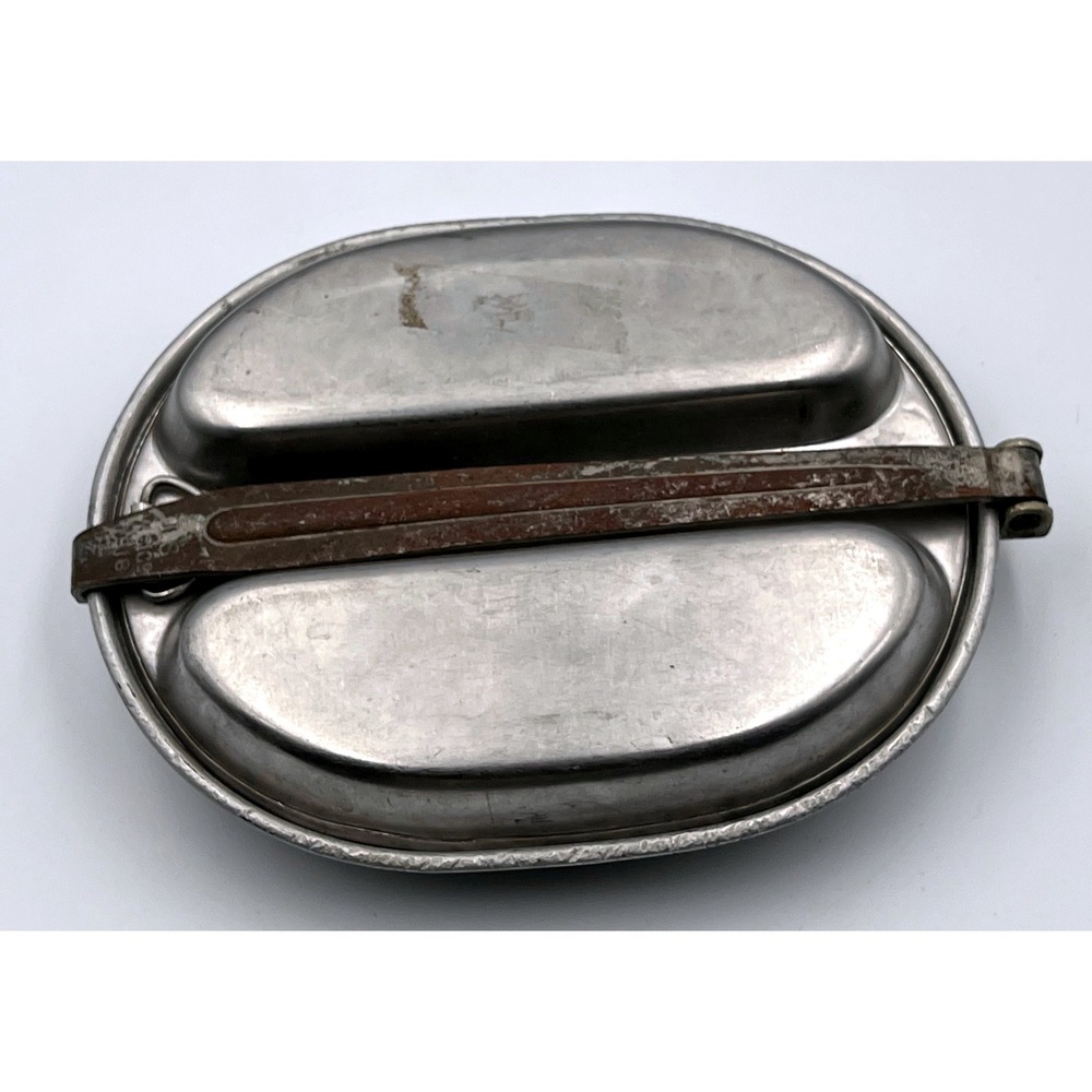 VTG 1918 WWI US Military Mess Kit W.S. Co. M1910 Aluminum Pan Engraved Patina